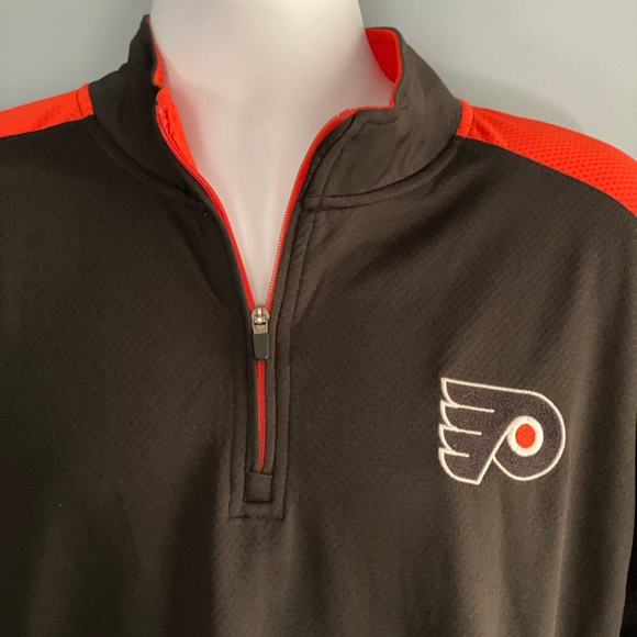 Men’s Philadelphia Flyers Mesh Long Sleeve, Half Zip, Size: Large - Picture 4 of 8